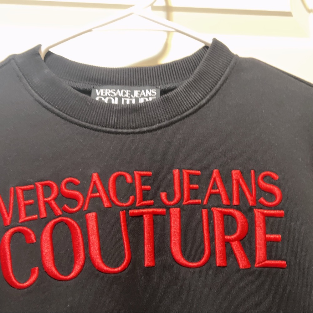 Versace Jeans Collection Black and Red Crewneck Sweater